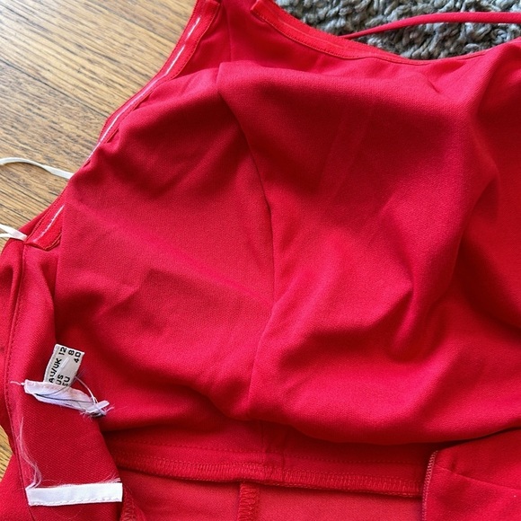 NWOT Princess Polly Priya Red One Shoulder Strap Slit Mini Dress Size 8 - Picture 10 of 15